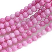 Marble - marmor perler. 8 mm streng. Pink nuancer.